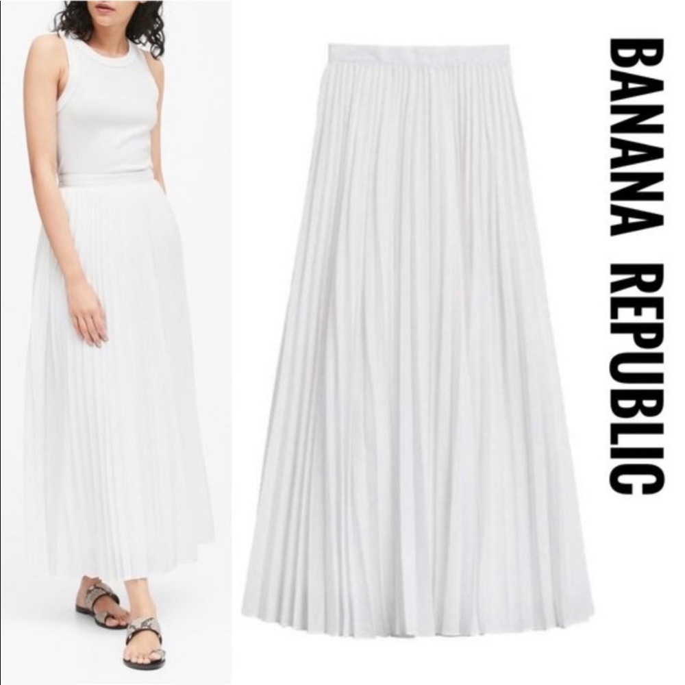 NWOT Banana Republic Pleated Poplin Maxi Skirt 6